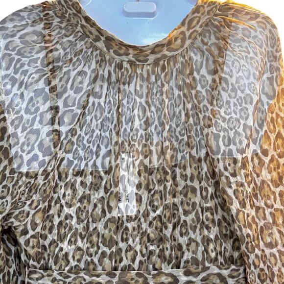 New ALESSIA ZAMATTIO Favignana Silk Cheetah Tiered Maxi Dress Sz 42 / US 6 - Picture 12 of 16